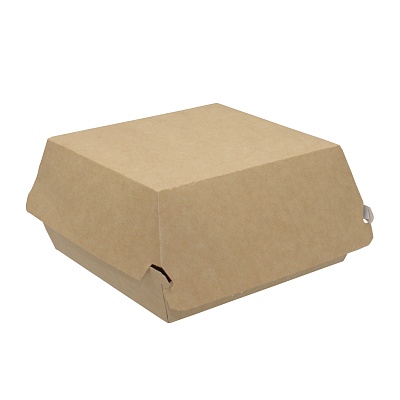 Коробка д/гамбургеров ECO BURGER L 120х120х70мм BURGER Размер L цвет Крафт/Белый Packton (х400)