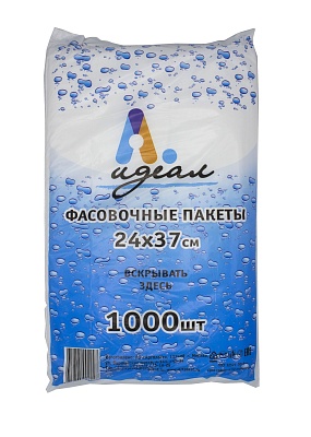 Пакет фасовочный ПНД 24х37см (7) В пластах (арт65100) Идеал (х1/10) [упаковка]